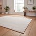 Washable Cove Sleek Low Pile Texture Soft Plain Polyproplene Shaggy Cream Rug