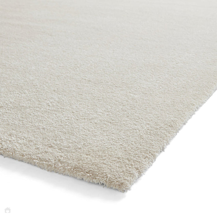 Washable Cove Sleek Low Pile Texture Soft Plain Polyproplene Shaggy Cream Rug