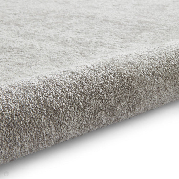 Washable Cove Sleek Low Pile Texture Soft Plain Polyproplene Shaggy Silver Rug