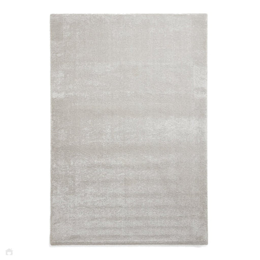 Washable Cove Sleek Low Pile Texture Soft Plain Polyproplene Shaggy Silver Rug