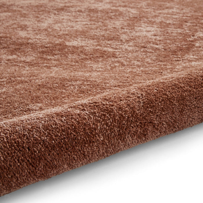 Washable Cove Sleek Low Pile Texture Soft Plain Polyproplene Shaggy Terracotta Rug