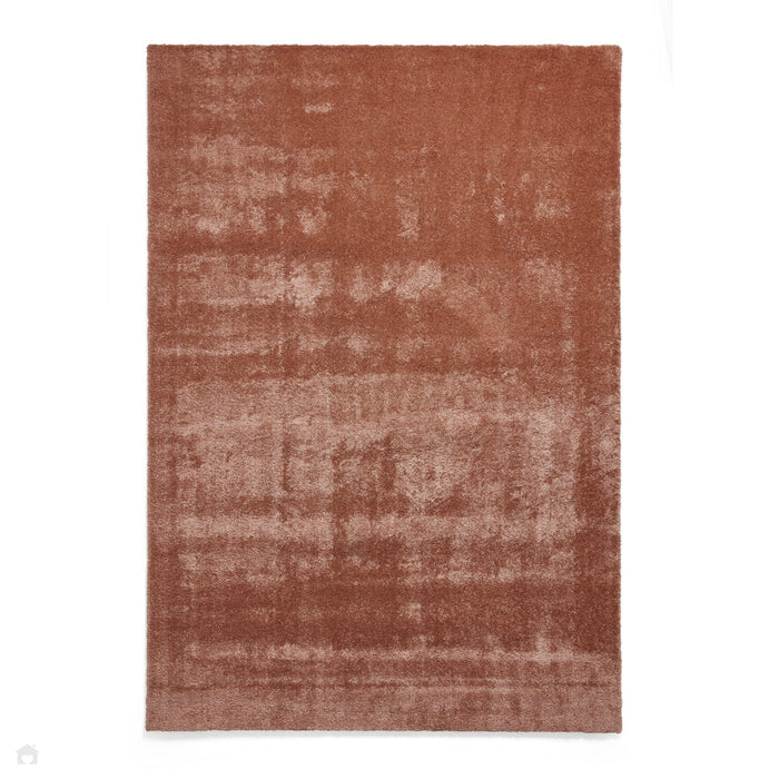 Washable Cove Sleek Low Pile Texture Soft Plain Polyproplene Shaggy Terracotta Rug