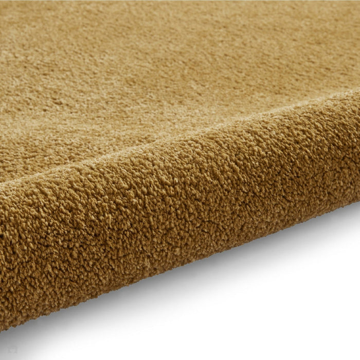 Washable Cove Sleek Low Pile Texture Soft Plain Polyproplene Shaggy Yellow Rug