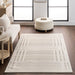 Washable Cream Geometric Rug 140x200 cm