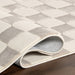 Washable Cream Geometric Rug Crafted From Recycled PET Yarn