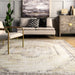 Washable Cream Medallion Area Rug for High Traffic Spaces