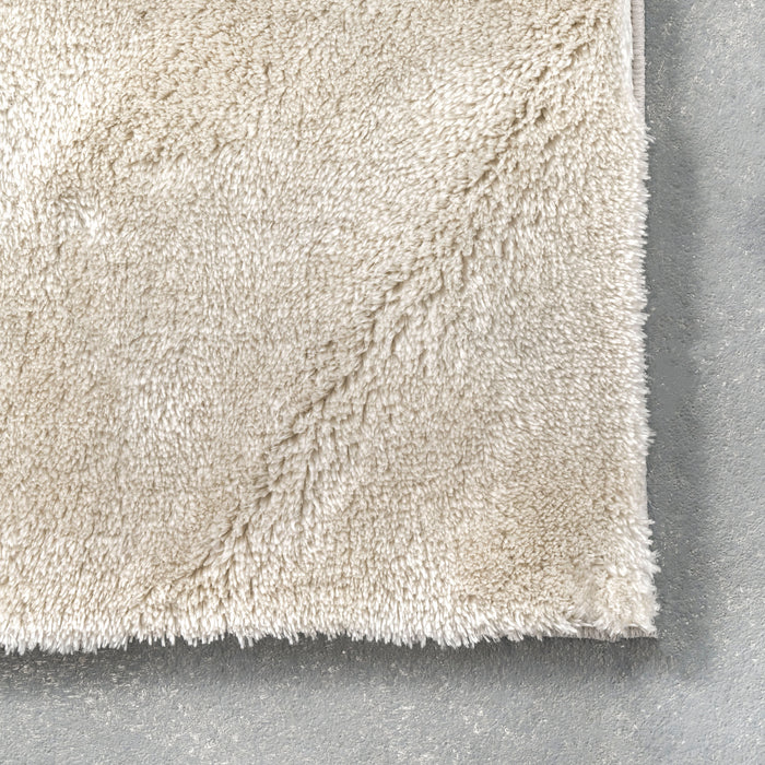 Washable Cream Shag Area Rug 120x180 cm