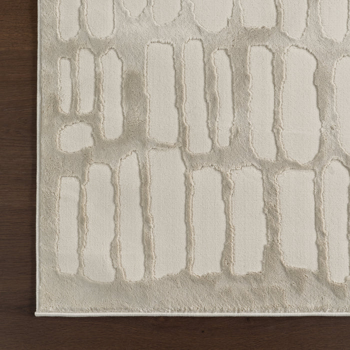 Washable Cream Textured Rug Made From Recycled Materials