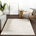 Washable Cream Textured Rug Made From Recycled Materials