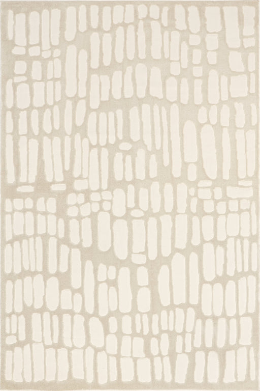 Washable Cream Textured Rug Made From Recycled Materials