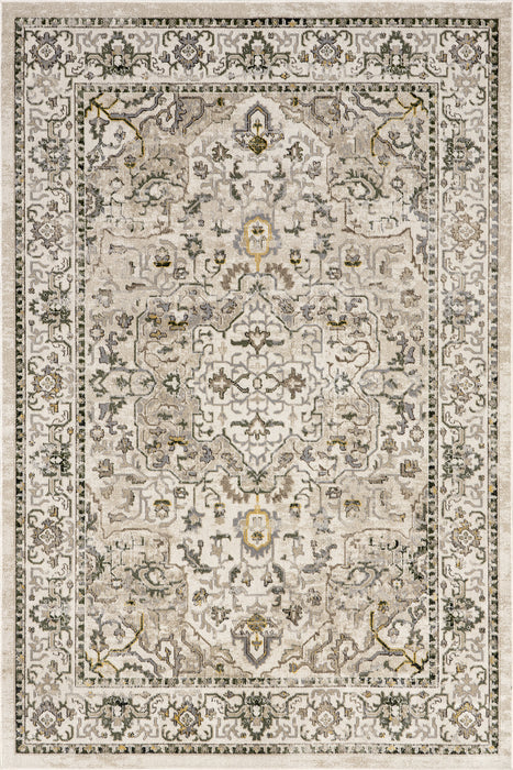 Washable Cream Vines Area Rug for Home Décor