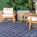 Washable Dark Blue Indoor Outdoor Rug 120x180 cm