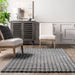 Washable Dark Grey Checkered Cloud Plush Rug 120x180 cm