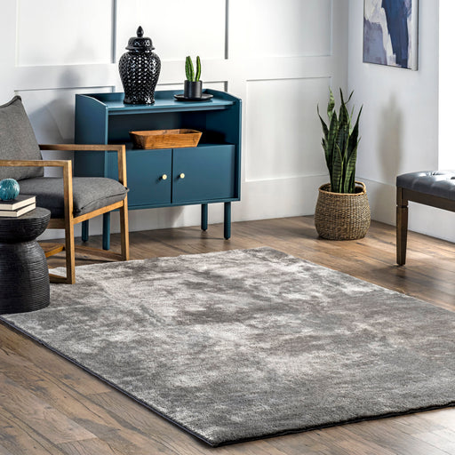 Washable Dark Grey Shag Area Rug 120x180 cm