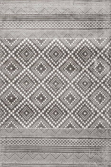 Washable Diamond Area Rug 120x180 cm Grey