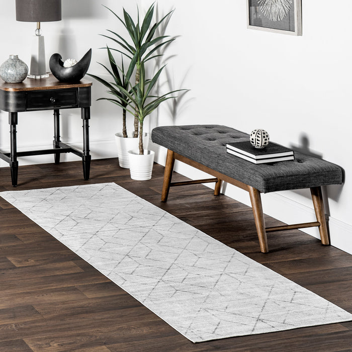 Washable Diamond Area Rug 160x230 cm Light Grey