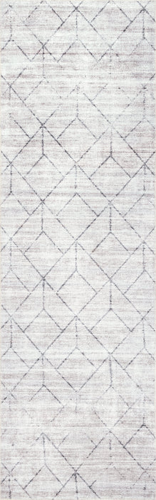 Washable Diamond Area Rug 160x230 cm Light Grey