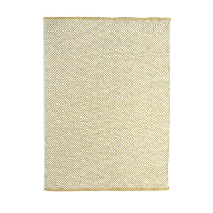 Washable Diamond Gold Flatweave In-Outdoor Rug