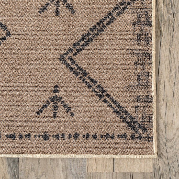 Washable Diamond Jute Area Rug 152Cm Natural Color