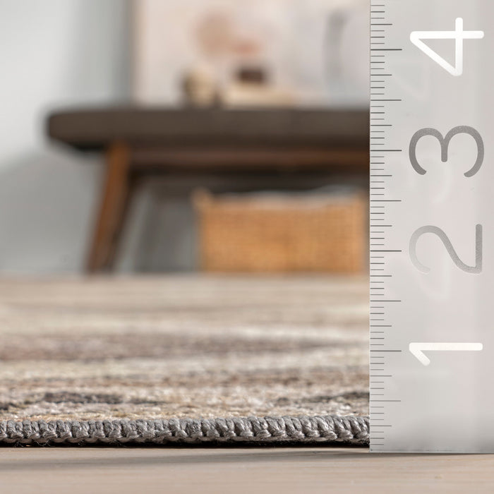 Washable Diamond Pattern Rug in Light Brown 160x230 cm