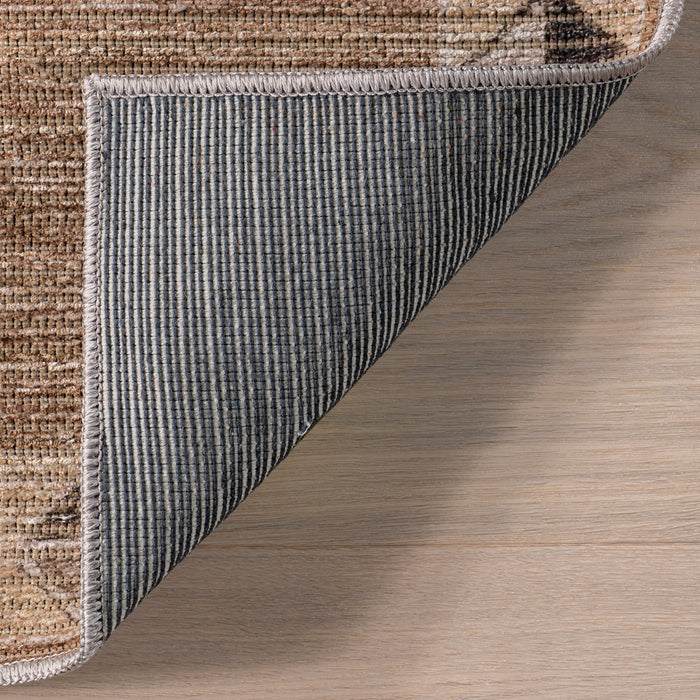 Washable Diamond Pattern Rug in Light Brown 160x230 cm