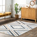 Washable Distressed Blue Area Rug for Home Decor