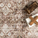 Washable Floral Rug for High-Traffic Areas in Brown