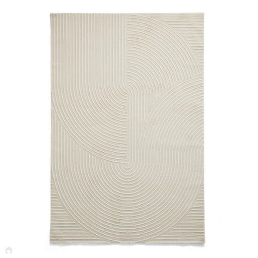 Washable Flores 1924 Modern Super-Soft Spiral Textured Eco-Friendly Recycled Polyester Pile Cream/Ivory Rug