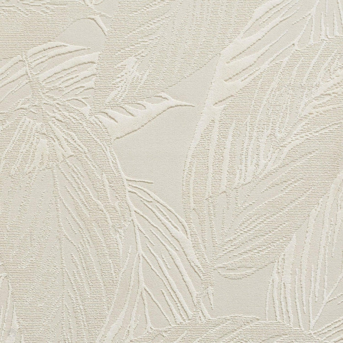 Washable Flores 1925 Modern Super-Soft Floral Leaves Verdant Textured Eco-Friendly Recycled Polyester Pile Cream/Ivory Rug