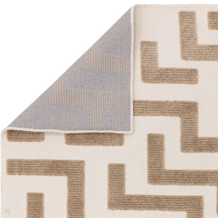 Washable Freja Cove Modern Abstract Soft-Touch Hi-Low Textured Flatweave Sand/Natural Rug