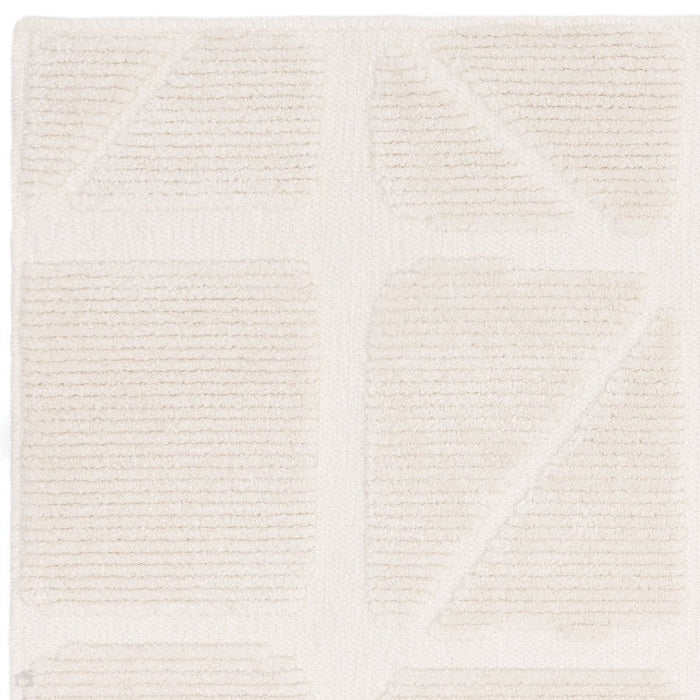 Washable Freja Method Modern Abstract Soft-Touch Hi-Low Textured Flatweave Ivory Rug