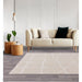 Washable Freja Method Modern Abstract Soft-Touch Hi-Low Textured Flatweave Ivory Rug