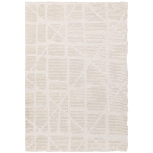 Washable Freja Method Modern Abstract Soft-Touch Hi-Low Textured Flatweave Ivory Rug