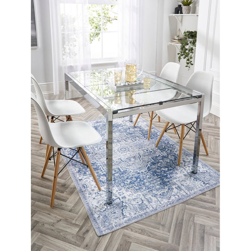 Washable Garda Flatweave Blue Rug