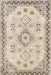 Washable Geometric Area Rug 120 x 180 cm Beige