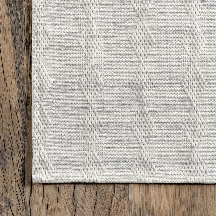 Washable Geometric Area Rug for Kids Room in Ivory