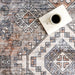 Washable Geometric Rug 160x230 cm in Rust