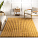 Washable Gold Checkered Plush Cloud Area Rug 150x240 cm