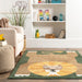 Washable Green Lion Area Rug for Playroom and Nursery