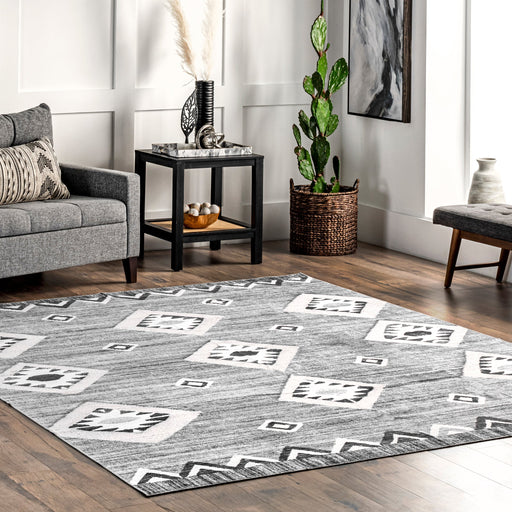 Washable Grey Area Rug For High Traffic Homes