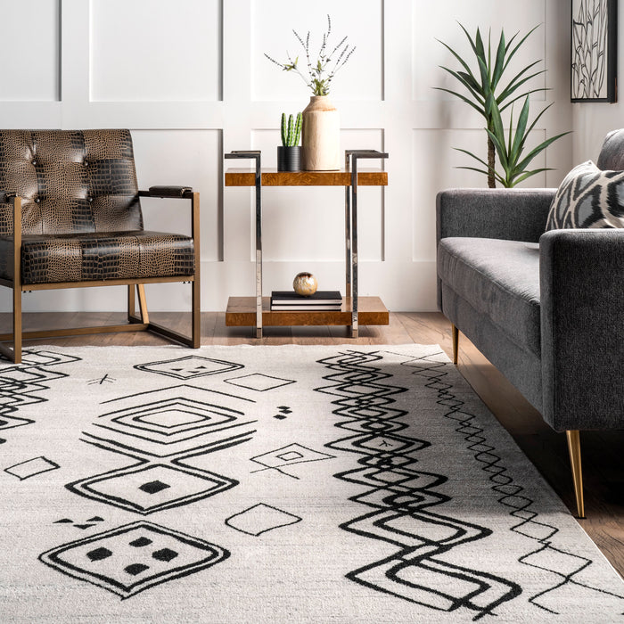 Washable Grey Area Rug for High Traffic Homes