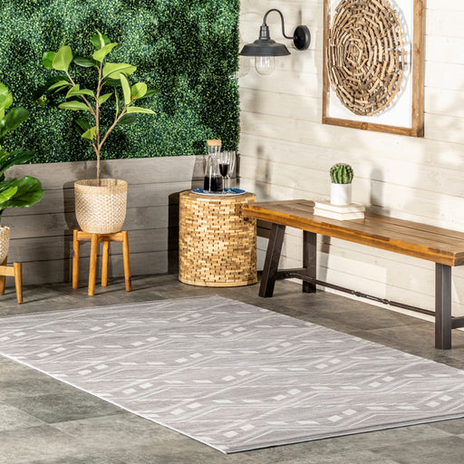 Washable Grey Indoor Outdoor Rug For Homes And Patios