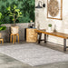 Washable Grey Indoor Outdoor Rug For Homes And Patios