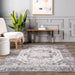 Washable Grey Rug With Stain And Spill Resistance