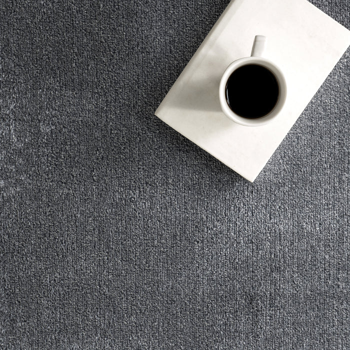 Washable Grey Solid Nori Rug for Living Room