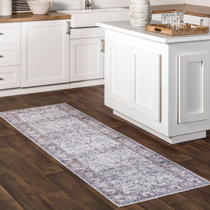 Washable Grey Spill Proof Area Rug 120x180 cm