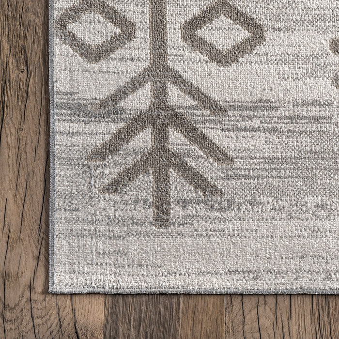 Washable Grey Symbolism Area Rug for Home Decor