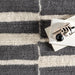 Washable Grey Wool Rug with Piano Key Design