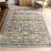 Washable Indoor Outdoor Blue Polyester Rug 80x120 cm