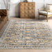 Washable Indoor Outdoor Blue Polyester Rug 80x120 cm